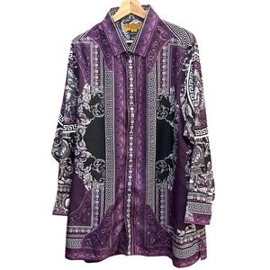 Prestige Original Button Down Shirt Medusa Baroque Maximalist Luxe Purple